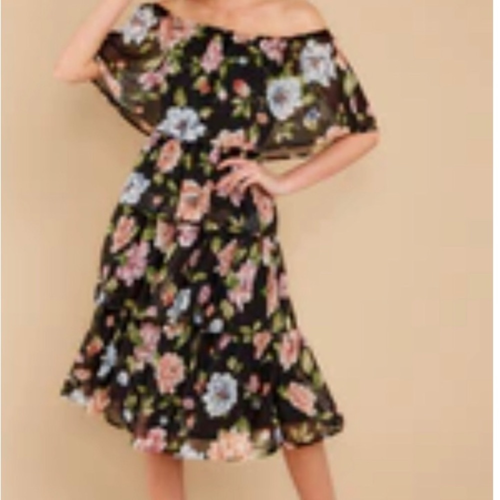 Black floral dress